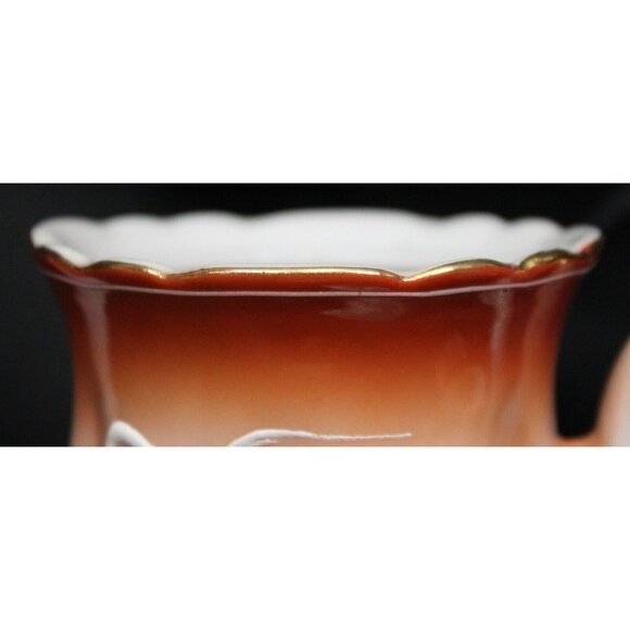 5 Pc Orange Moriage Dragonware Tea Set Teapot Sugar Bowl Creamer Pitcher Japan - Picture 4 of 11